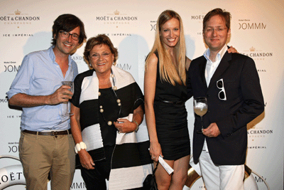 Moët Ice Imperial Presentation - From left to right: Aitor Muñoz de Ailanto, Rosa Esteva, owner of Hotel Omm, Renata Zanchi and Rodolphe de Leusse, General Manager of Möet Hennessy Spain. 