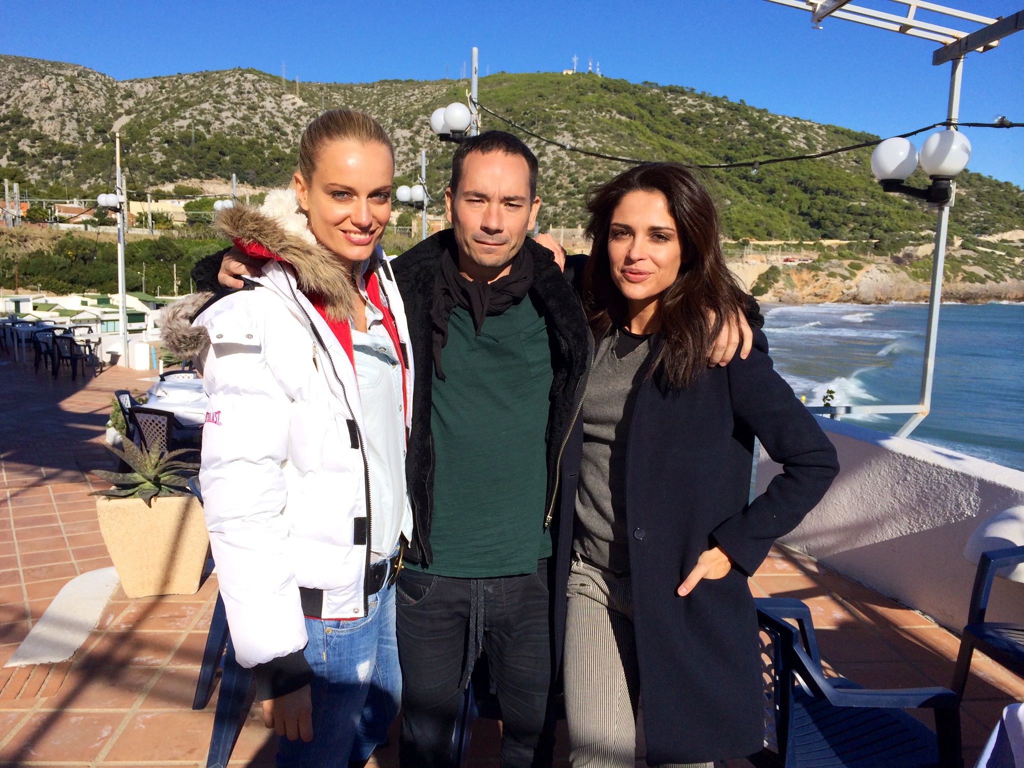 "Shooting done! A nice picture with Alfonso Ohnur (ph.) and my beautiful collegue Sladjana."